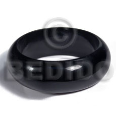 black/ stained high gloss coat nat. white wood bangle  / ht= 25mm / outer diameter =  65mm inner diameter  /  10mm thickness - Wooden Bangles