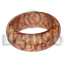 marbled  and matte coated high quality nat. wood bangle / wood tones / ht= 27mm / 65mm inner diameter / 10mm  thickness - Wooden Bangles
