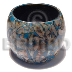 chunky laminated shell crackled wooden bangle  / inner diameter = 65mm / ht=65mm / thickness=15mm - Wooden Bangles