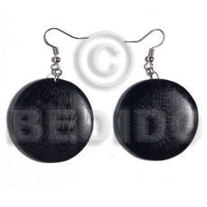 dangling round 32mm nat. wood in black   clear semi gloss protective topcoat - Home