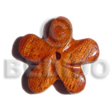 bayong wood flower 35mm - Wooden Pendant
