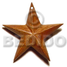wood star 40mm - Wooden Pendant