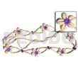 Lavender floral cowrie shell belt