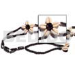 Black floral cowrie shell belt