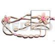 Pink floral cowrie shell belt