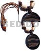 50mm round black carabao horn