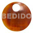 55mm round golden amber horn