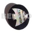 Inlaid angelfish oval black