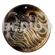 Round blacklip carving 40mm