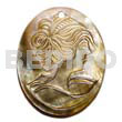 Oval blacklip lady carving