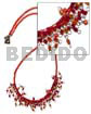 Glass beads in red tones