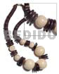 Polished natural white wood beads