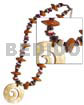 Rainbow hammershell white rose wood beads