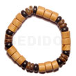 Elastic wood and coco bracelet