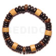 Elastic wood and coco bracelet