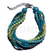 Twisted 4 rows aquamarine 2-3mm