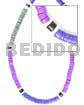 4-5mm coco heishe lavender navy blue light