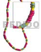 Fuschia pink yellow 2-3mm coco