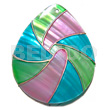 Handpainted and colored teardrop 60mmx48mm