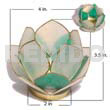 Lotus candle holder green white capiz