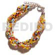 12 rows multicolored twisted glass