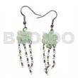Dangling 15mm grooved pastel green