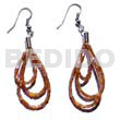 Dangling looped brown cut beads