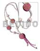 Tassled single row pink clear glass