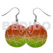 35mm round orange lime green capiz