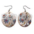 Dangling 35mm round handpainted embossed hammershell