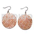 Dangling 35mm round handpainted embossed hammershell