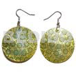 Dangling 35mm round handpainted embossed hammershell