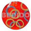 Round red 50mm capiz shell