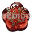Scallop 35mm transparent red resin