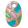 Handpainted and colored oval 45mmx30mm