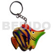 Fish handpainted wood keychain 48mmx60mm