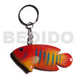 Fish handpainted wood keychain 73mmx35mm