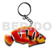 Fish handpainted wood keychain 90mmx50mm