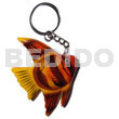 Fish handpainted wood keychain 90mmx65mm