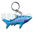 Shark handpainted wood keychain 110mmx50mm