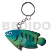 Fish handpainted wood keychain 73mmx35mm