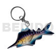 Fish handpainted wood keychain 95mmx40mm