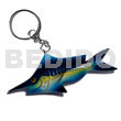 Fish handpainted wood keychain 110mmx40mm