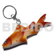 Fish handpainted wood keychain 105mmx40mm