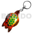 Sea turtle handpainted wood keychain