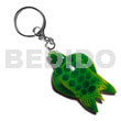 Sea turtle handpainted wood keychain