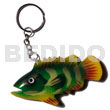 Fish handpainted wood keychain 80mmx40mm