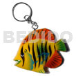 Fish handpainted wood keychain 50mmx65mm