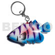 Fish handpainted wood keychain 80mmx45mm