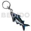 Shark handpainted wood keychain 95mmx40mm